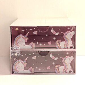 MINISO Unicorn Stackable Drawer Organizer Stationery Containers School Supplies